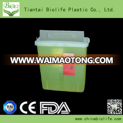 wall-mounted 5 quart sharp container sharp box,CE&ISO Approved Plastic Disposal Sharp Container